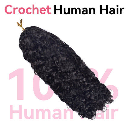 Crochet Human Hair Burmese Curly Hair Extensions CVOHAIR