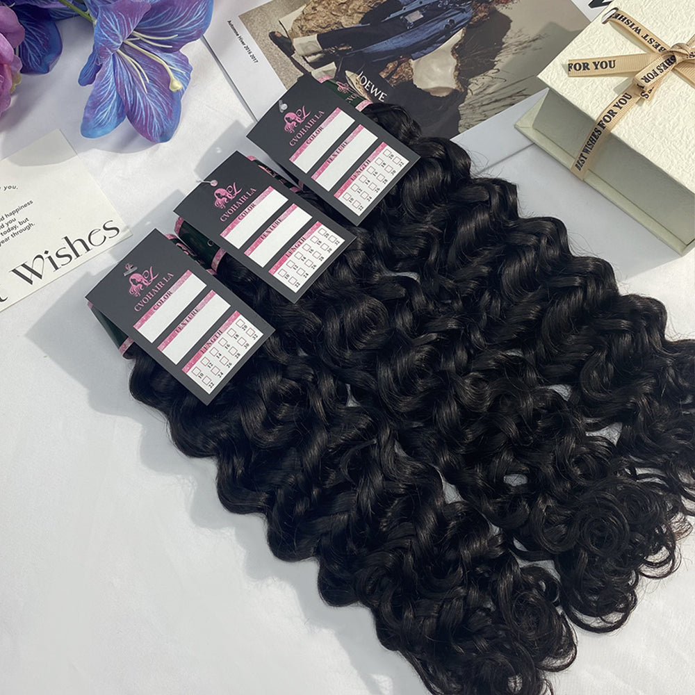 #1B Italian Curly 10A Hair Weave Bundles Human Hair 100% Quality Virgin Human Hair None Chemical Bundles CVOHAIR