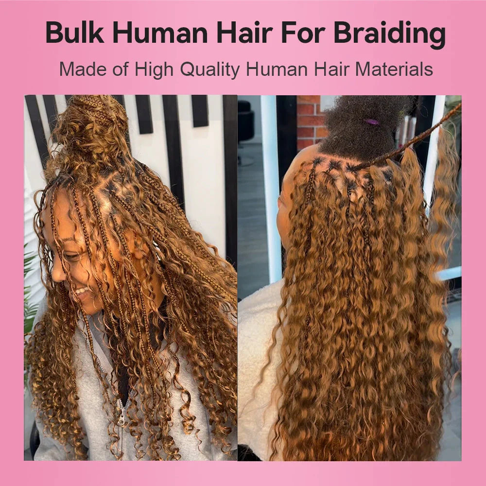 #30 Deep Wave Bulk Human Hair For Boho Braids CVOHAIR