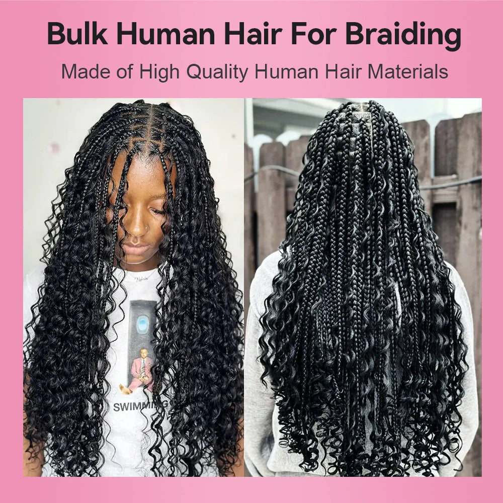 #1 Jet Black 100% Human Hair Braid Styles CVOHAIR