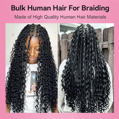 #1 Jet Black 100% Human Hair Braid Styles CVOHAIR