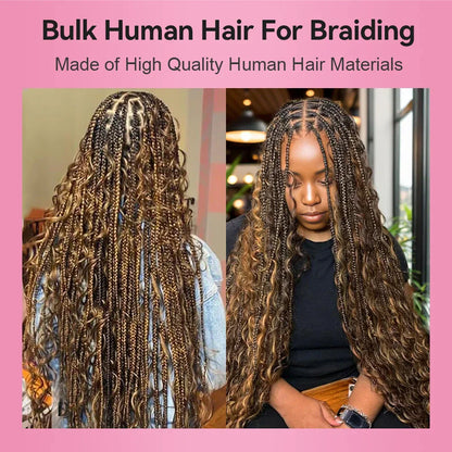 #4/27 Ombre Highlight Deep Wave Bulk Human Hair For Braiding CVOHAIR