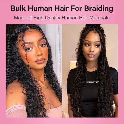 #1 Jet Black Italian Curly 100% Human Hair Braid Styles CVOHAIR