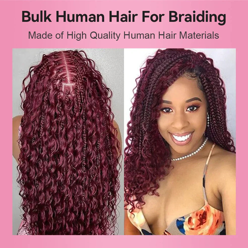 #BUG Burgundy Red Best Human Hair For Boho Braids CVOHAIR