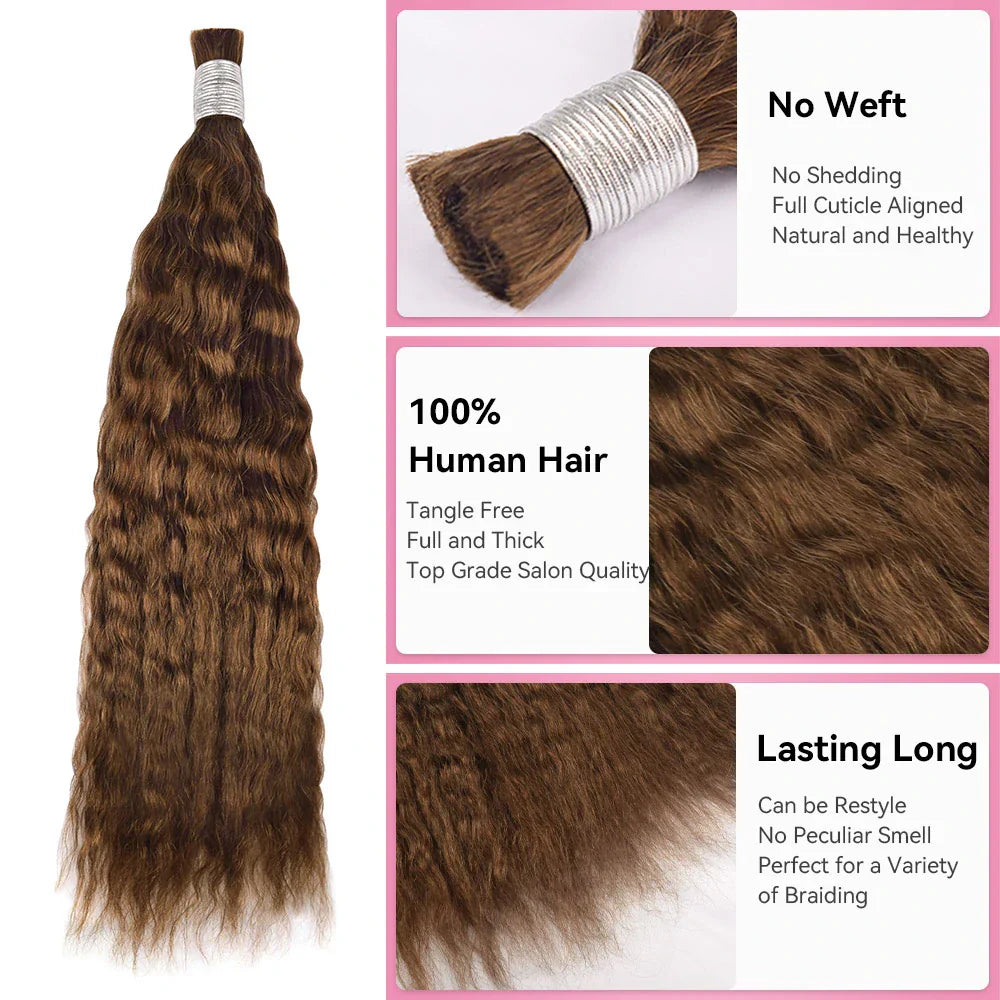 #4 Wet & Wavy Human Bulk Hair For Braiding CVOHAIR