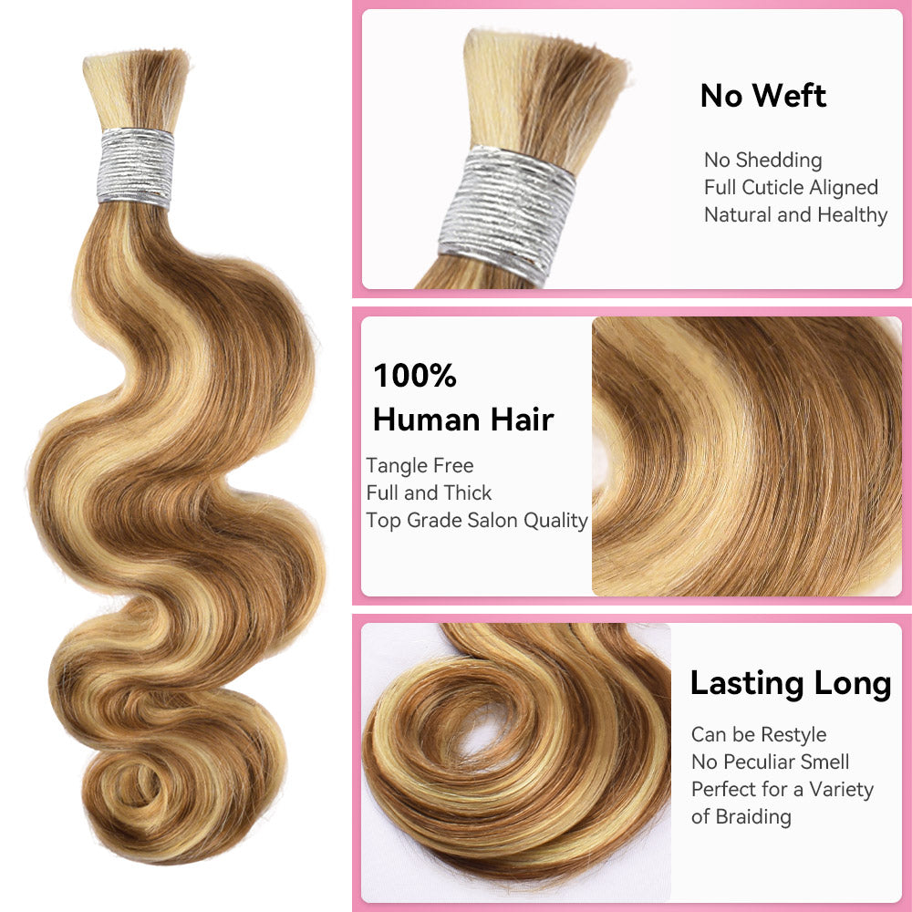 #27/30/613 100% Human Hair Braid Body Wave Styles CVOHAIR