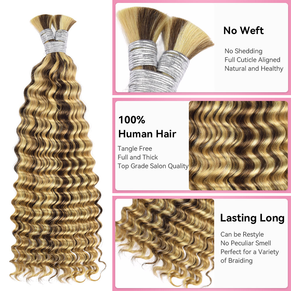 #4/27/613 100% Human Hair Braid Deep Wave Styles CVOHAIR