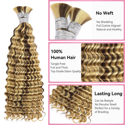 #4/27/613 100% Human Hair Braid Deep Wave Styles CVOHAIR