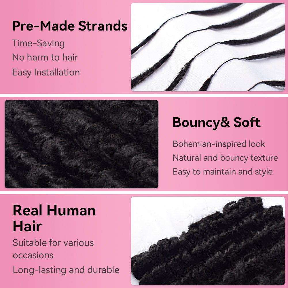 Loose Deep Wave Crochet Human Hair Extensions CVOHAIR