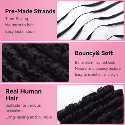 Loose Deep Wave Crochet Human Hair Extensions CVOHAIR