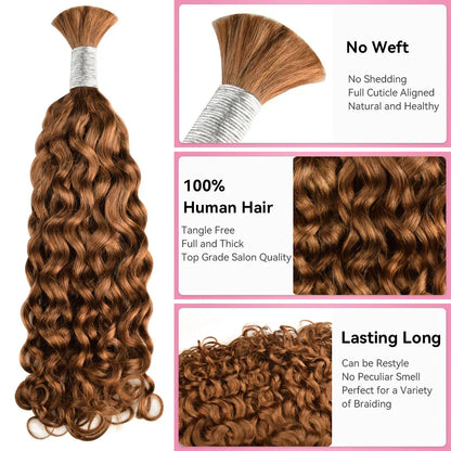 #30 Italian Curly Hot Braids Bulk Human Hair CVOHAIR