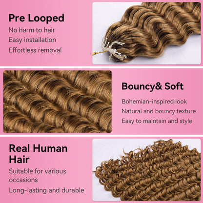#30 Deep Wave Crochet Human Hair Extensions CVOHAIR