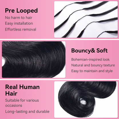 Body Wave Crochet Hair Natural Black Human Hair Extension