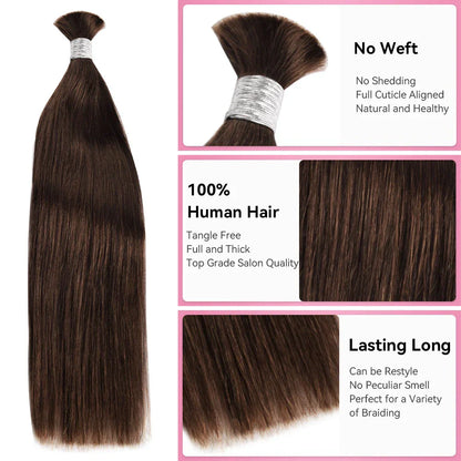 #2 Straight Boho Braids No Weft Bulk Hair for Human Hair CVOHAIR