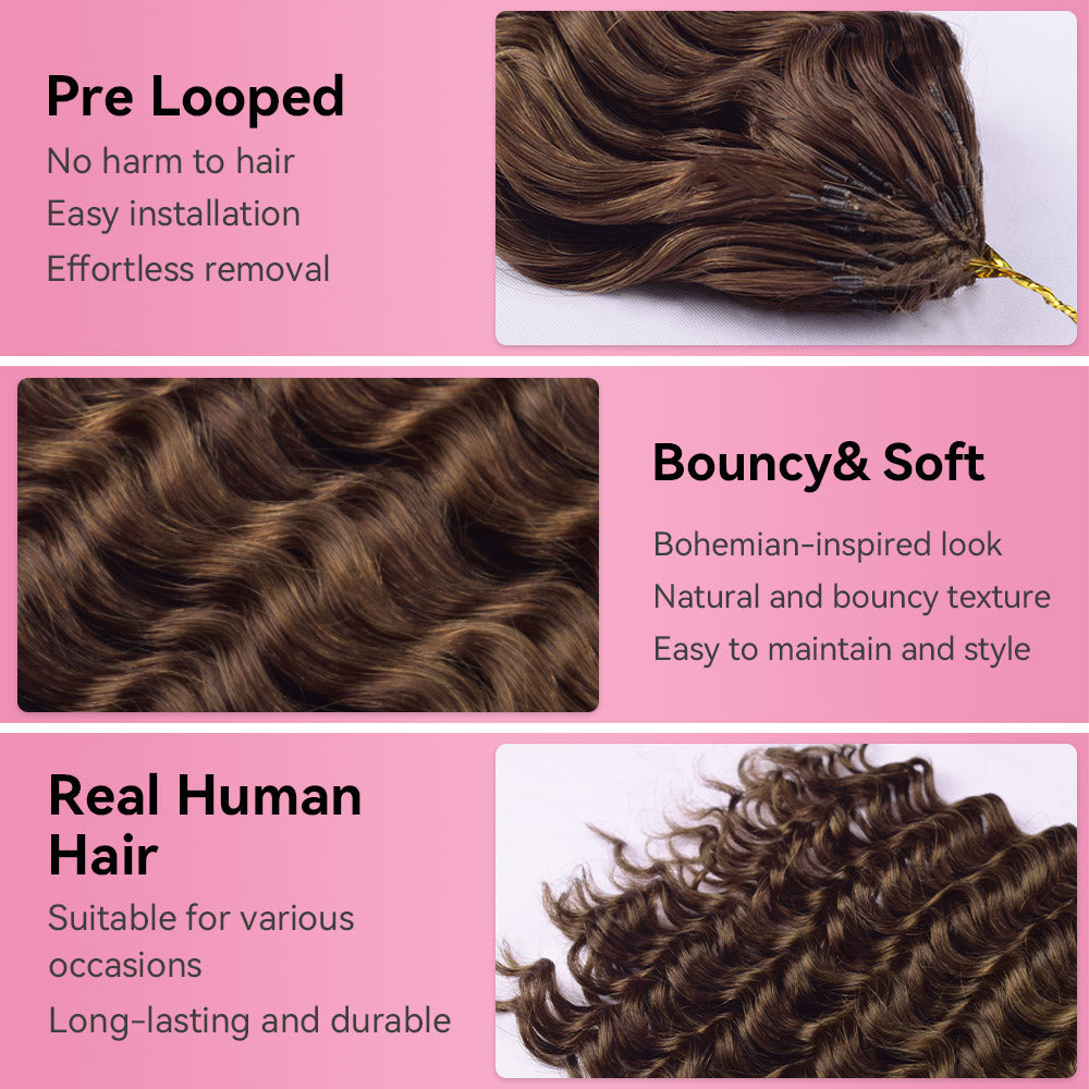 #4 Deep Wave Crochet Human Hair Extensions CVOHAIR
