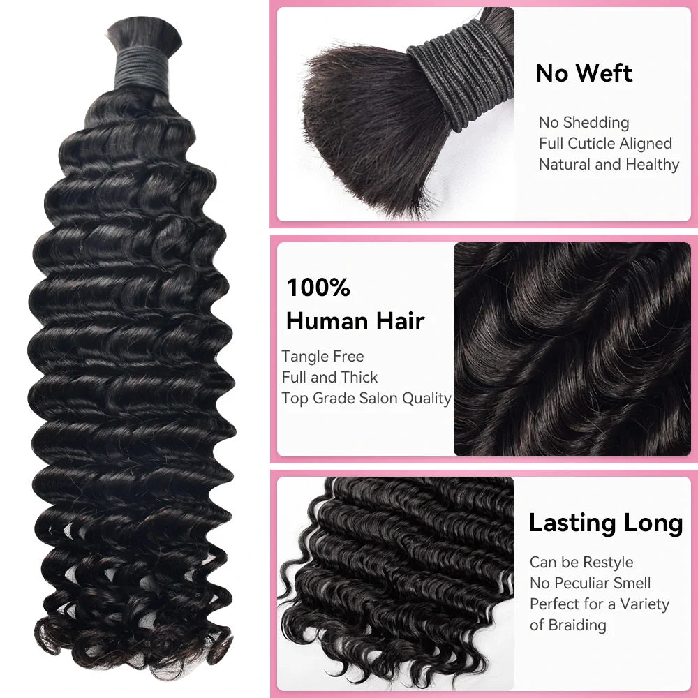 Deep Wave Best Human Hair For Braiding CVOHAIR