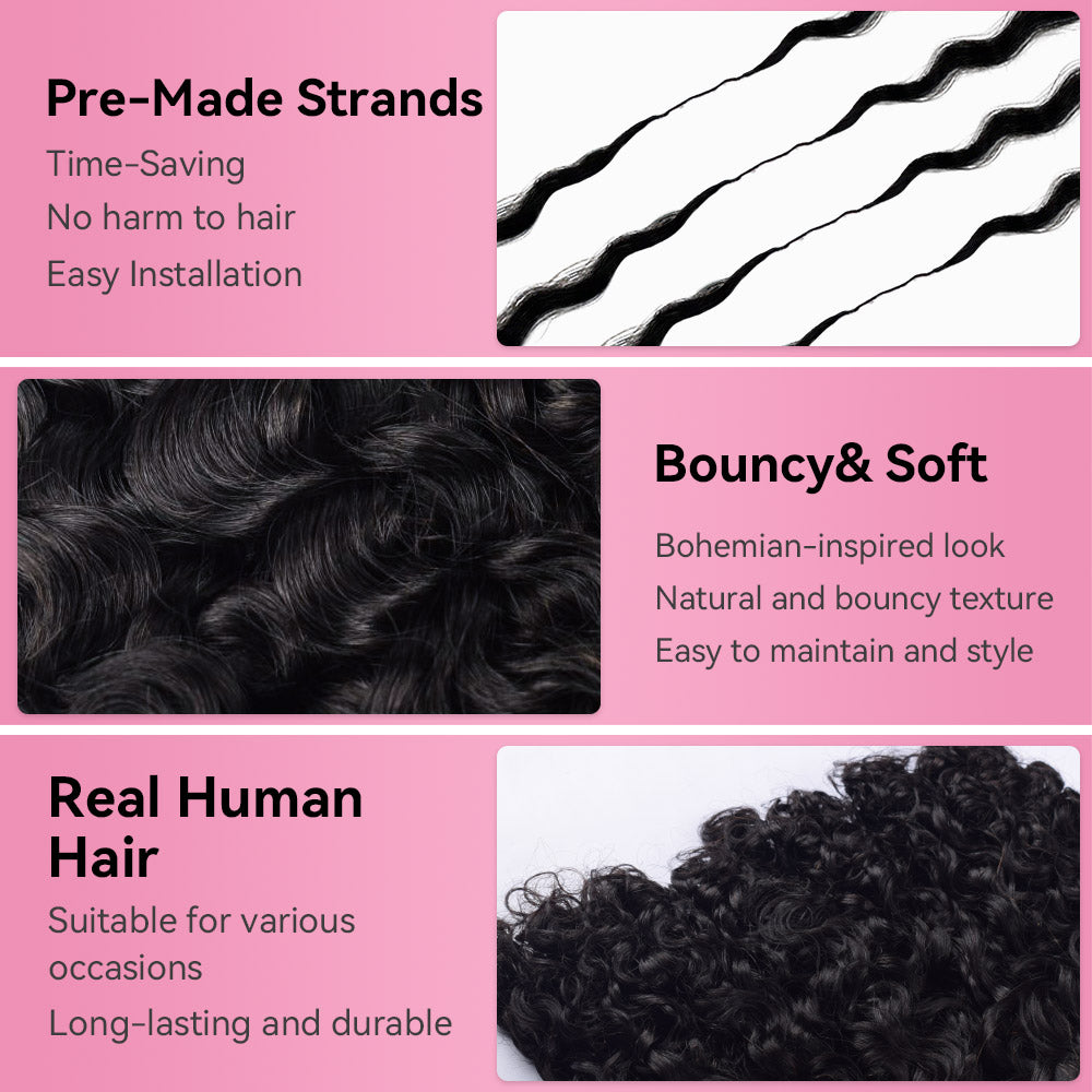 Crochet Human Hair Burmese Curly Hair Extensions CVOHAIR