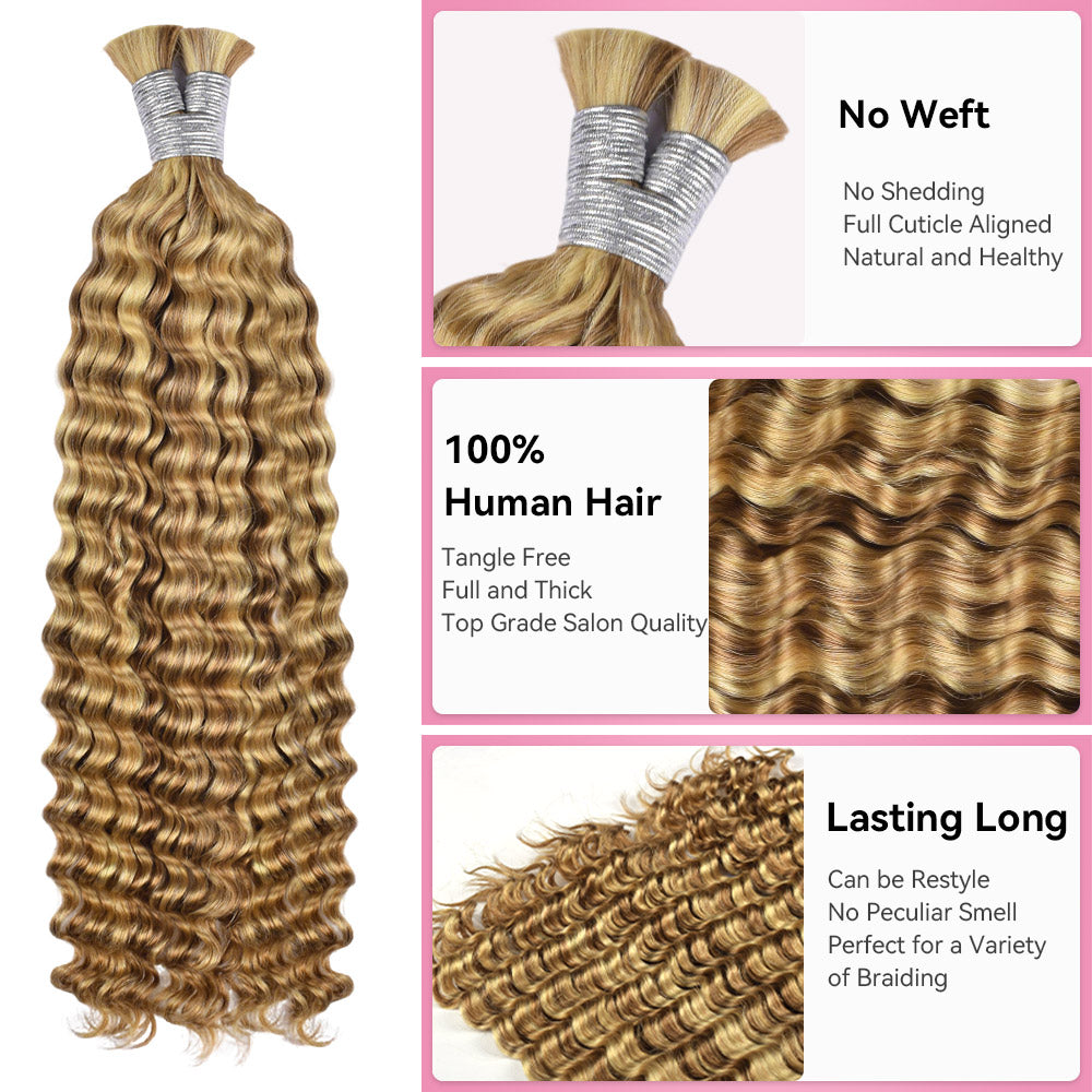#27/30/613 100% Human Hair Braid Deep Wave Styles CVOHAIR