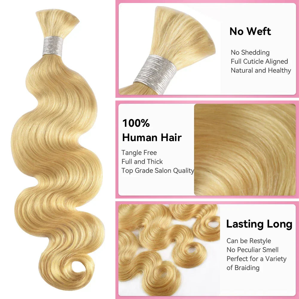 #613 100% Human Hair Braid Body Wave Styles CVOHAIR