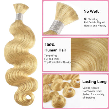 #613 100% Human Hair Braid Body Wave Styles CVOHAIR