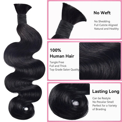 Body Wave Bulk Human Hair for Braiding CVOHAIR