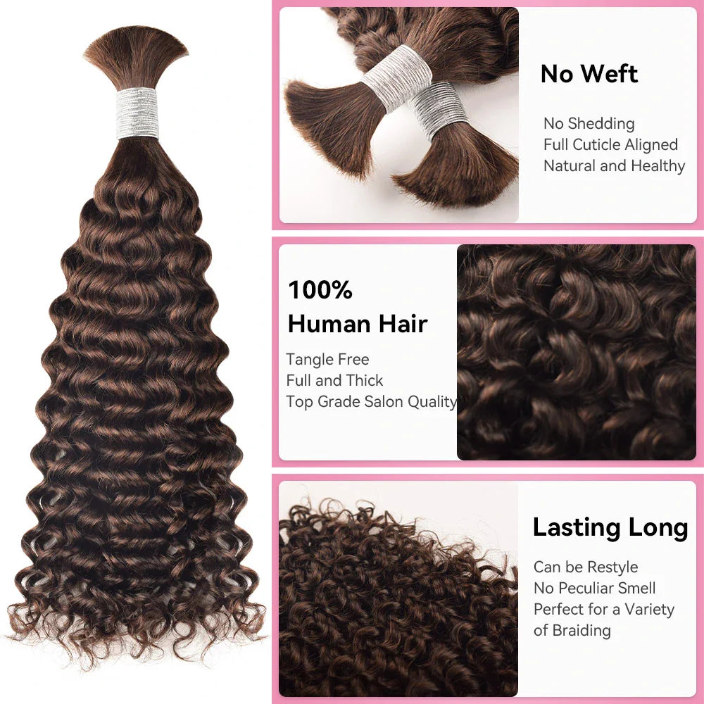 #2 Deep Curly Bohemian Human Hair For Braiding CVOHAIR