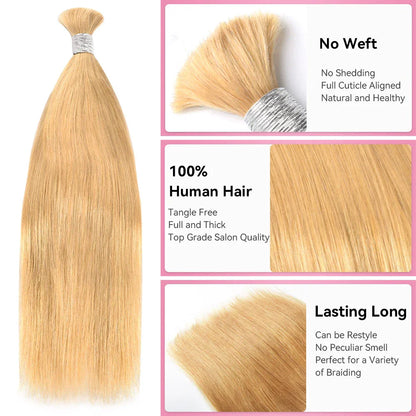 #27 Straight Boho Braids No Weft Bulk Hair for Human Hair CVOHAIR