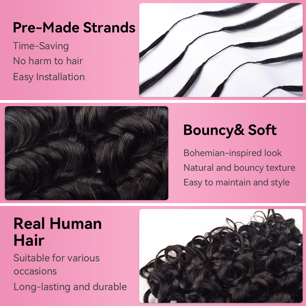 Italian Curly Crochet Human Hair Extensions CVOHAIR