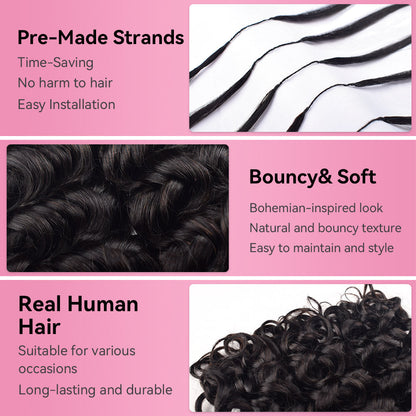 Italian Curly Crochet Human Hair Extensions CVOHAIR