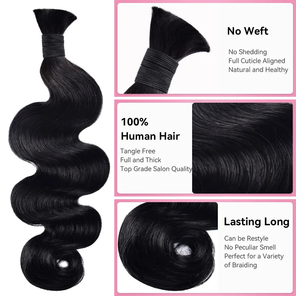 #1 100% Human Hair Braid Body Wave Styles CVOHAIR