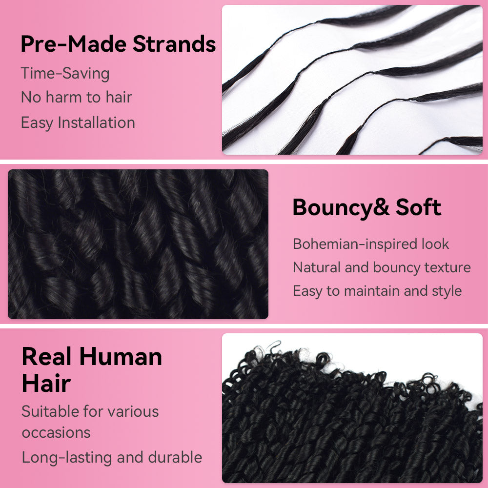 Pissy two Crochet 100% Human Hair Hair Extensions CVOHAIR