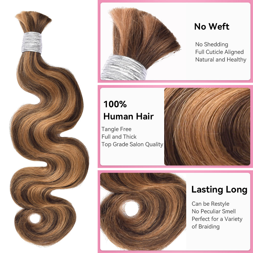 #4/30 100% Human Hair Braid Body Wave Styles CVOHAIR