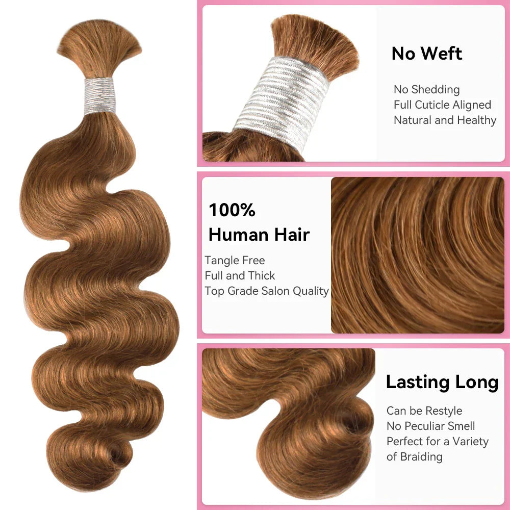 #30 100% Human Hair Braid Body Wave Styles CVOHAIR