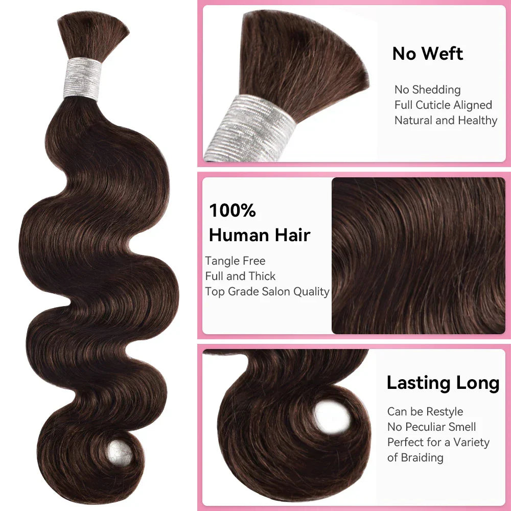 #2 100% Human Hair Braid Body Wave Styles CVOHAIR