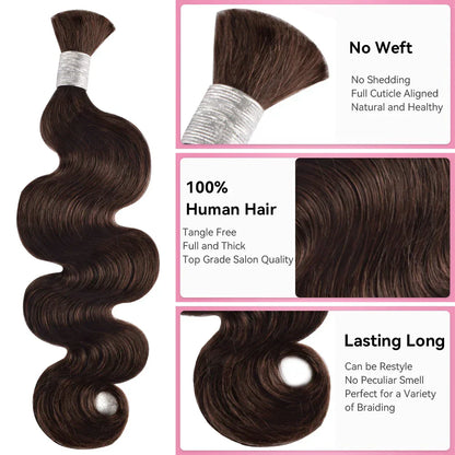 #2 100% Human Hair Braid Body Wave Styles CVOHAIR