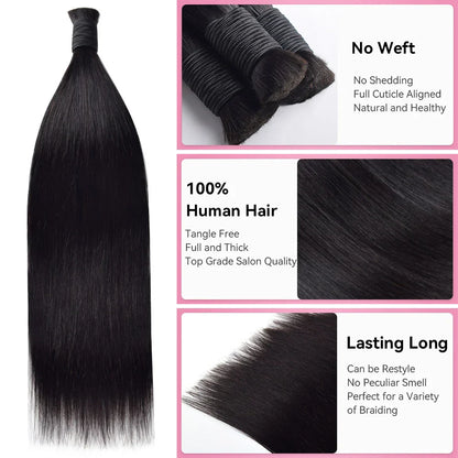 100% Human Hair Braid Styles Straight CVOHAIR