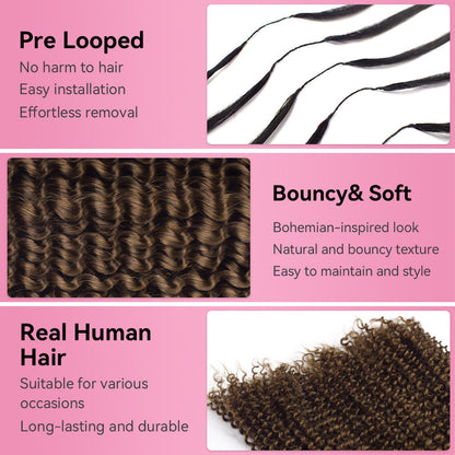 #4 Kinky Curly Crochet Human Hair Extensions CVOHAIR