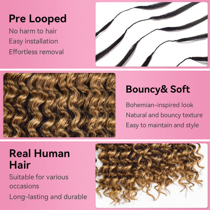 #30 Kinky Curly Crochet Human Hair Extensions CVOHAIR