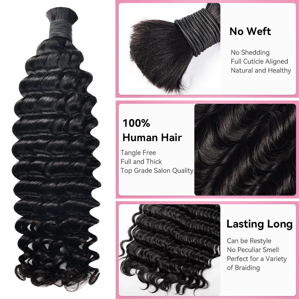 #1 Jet Black 100% Human Hair Braid Styles CVOHAIR