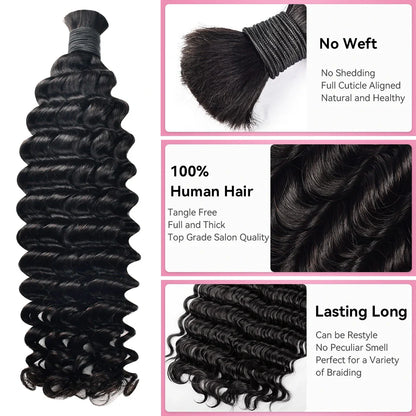 #1 Jet Black 100% Human Hair Braid Styles CVOHAIR