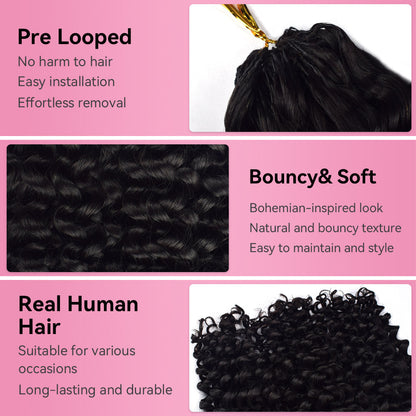 Deep Curly Crochet Human Hair Extensions CVOHAIR