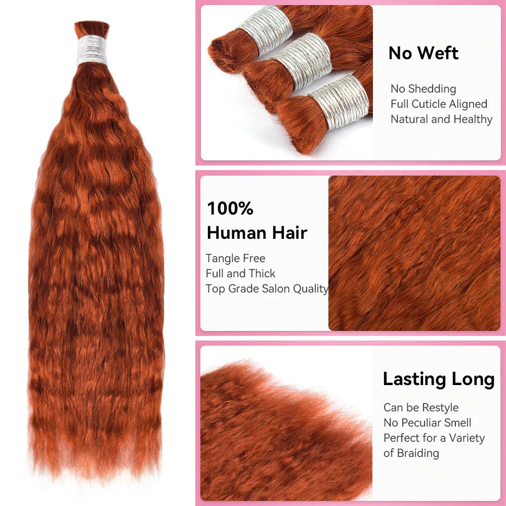 #350 Wet & Wavy Boho Hot Braids Bulk Human Hair CVOHAIR