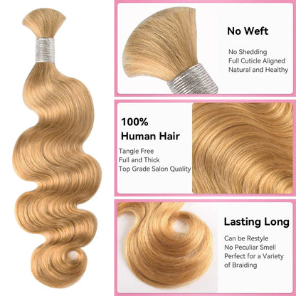 #27 100% Human Hair Braid Body Wave Styles CVOHAIR
