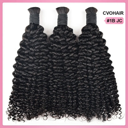 #1B Jerry Curly  Boho Braids Bulk Human Hair CVOHAIR