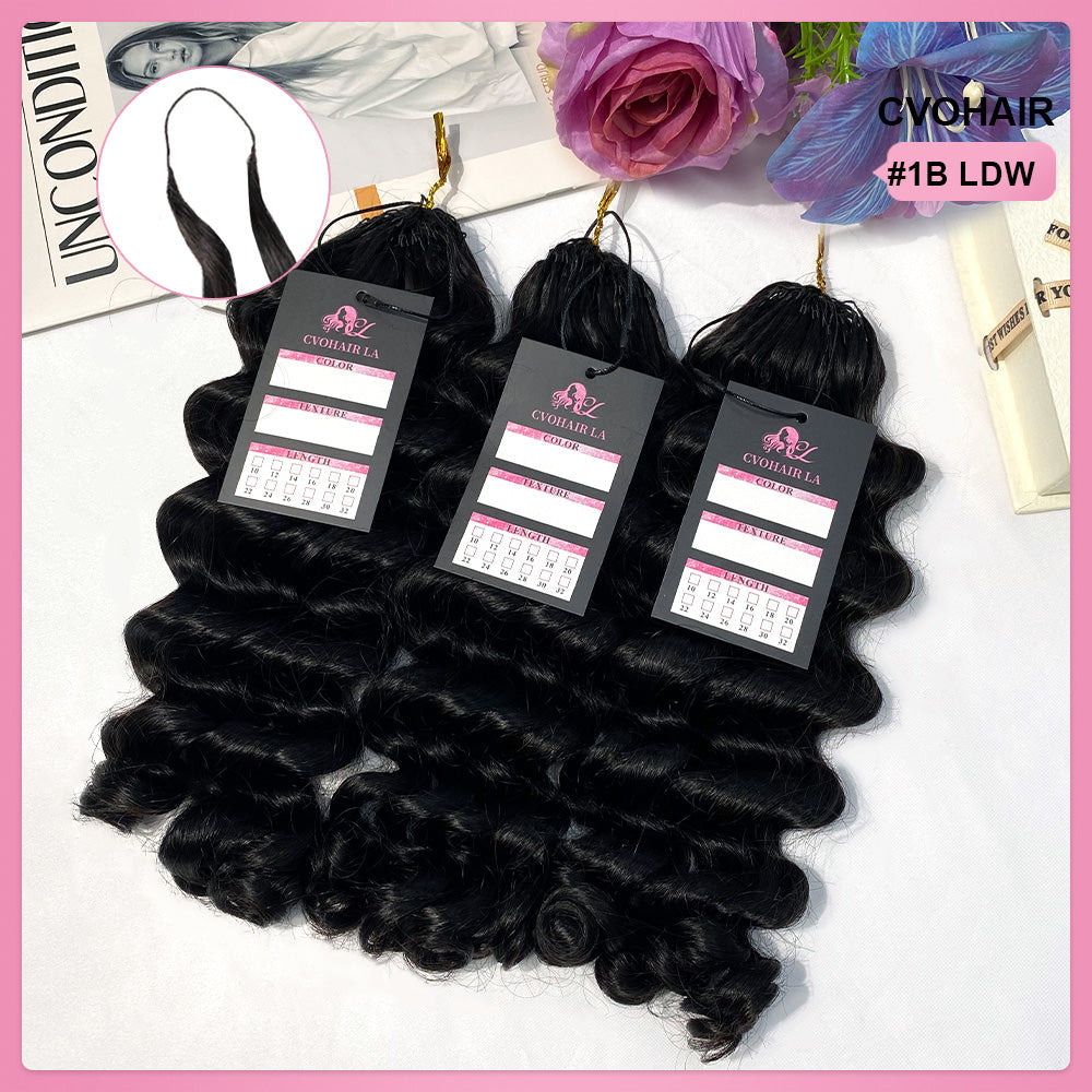 Loose Deep Wave Crochet Human Hair Extensions CVOHAIR