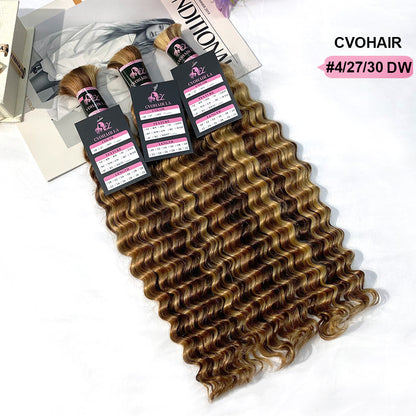 #4/27/30 100% Human Hair Braid Deep Wave Styles CVOHAIR