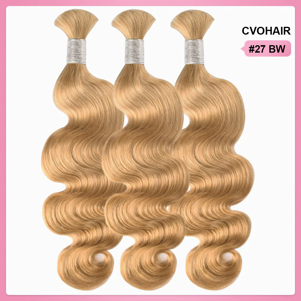 #27 100% Human Hair Braid Body Wave Styles CVOHAIR