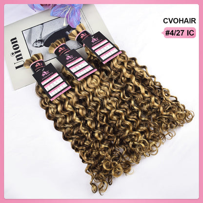 #4/27 Italian Curly Bulk Human Hair For Braiding CVOHAIR
