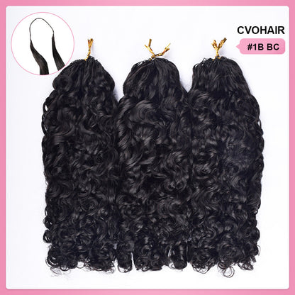 Crochet Human Hair Burmese Curly Hair Extensions CVOHAIR