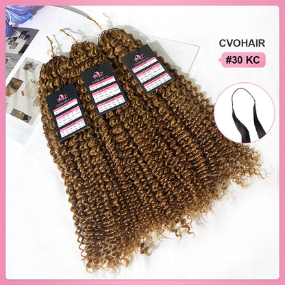 #30 Kinky Curly Crochet Human Hair Extensions CVOHAIR